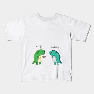 Tea Time with the Dinos Kids T-Shirt